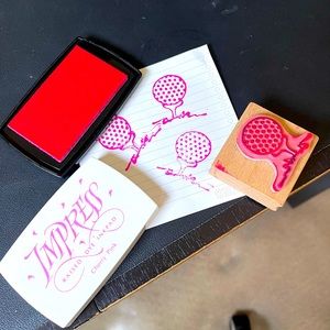 Golf Stamp and Cherry Pink Inkpad scrapbook